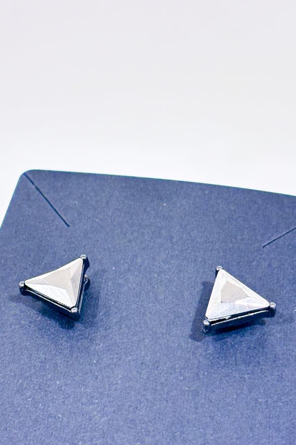 Boucles d'oreilles triangle argent et noir seconde main - Autres- La Penderie du Paradis