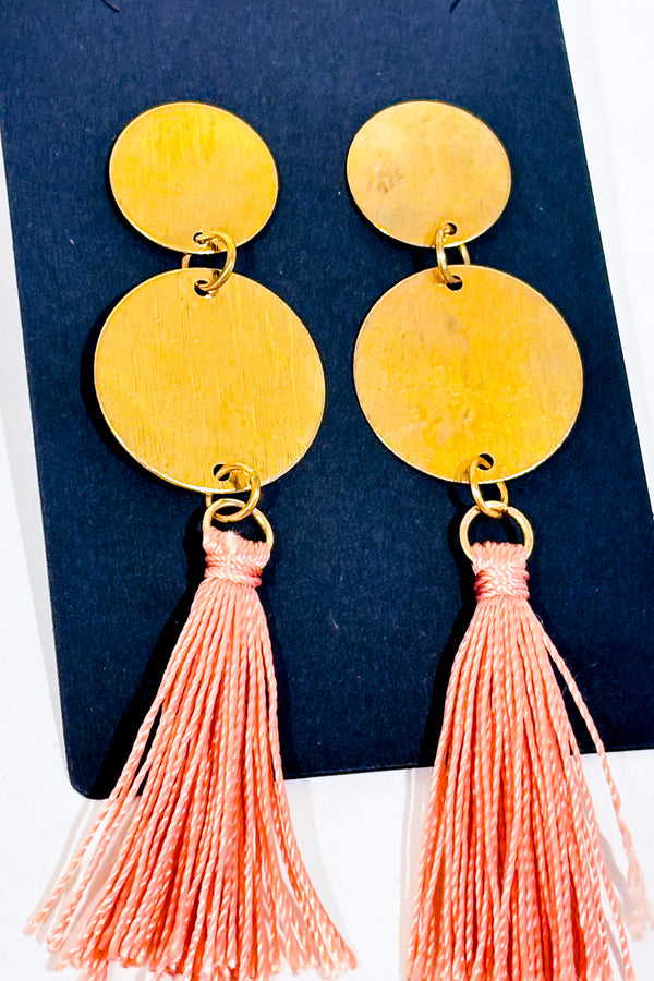 Boucles d'oreilles pastilles or et pendentif pompom rose seconde main - Autres- La Penderie du Paradis