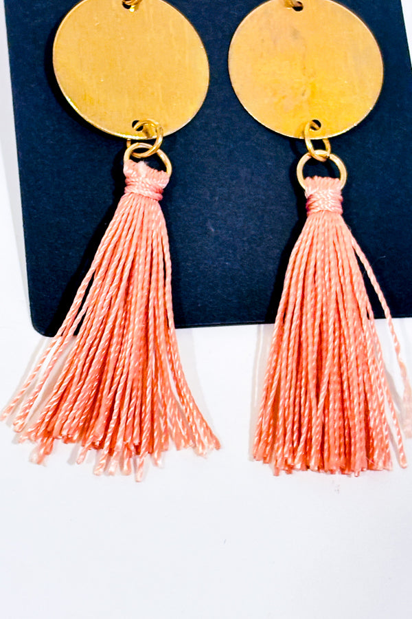 Boucles d'oreilles pastilles or et pendentif pompom rose seconde main - Autres- La Penderie du Paradis