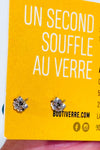 Boucles d'oreilles bleues en verre recyclé seconde main - Boutiverre- La Penderie du Paradis