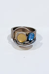 Bague argent géométrique avec pierres colorées seconde main - Autres- La Penderie du Paradis