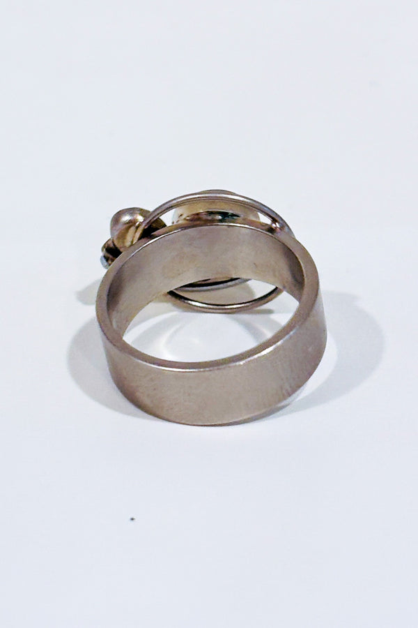Bague argent géométrique avec pierres colorées seconde main - Autres- La Penderie du Paradis