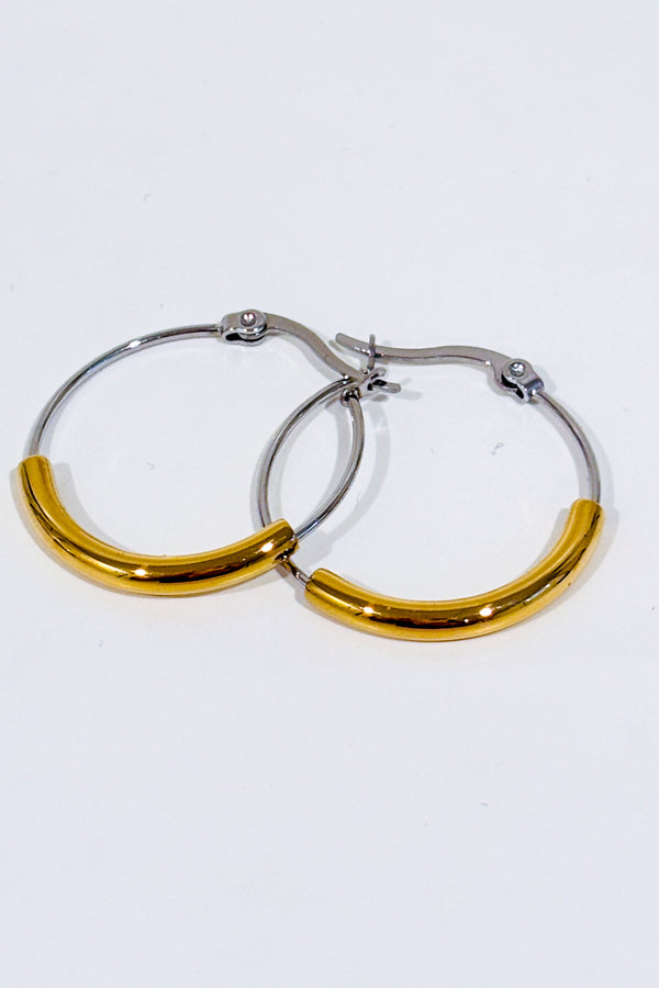 Boucles oreilles anneaux argent et or seconde main - Autres- La Penderie du Paradis
