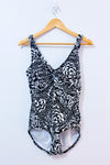 Maillot de bain une-pièce fleuri noir et blanc Tahitian Tribe* seconde main - Maxine of Hollywood- La Penderie du Paradis
