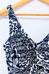 Maillot de bain une-pièce fleuri noir et blanc Tahitian Tribe* seconde main - Maxine of Hollywood- La Penderie du Paradis