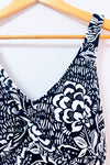 Maillot de bain une-pièce fleuri noir et blanc Tahitian Tribe* seconde main - Maxine of Hollywood- La Penderie du Paradis