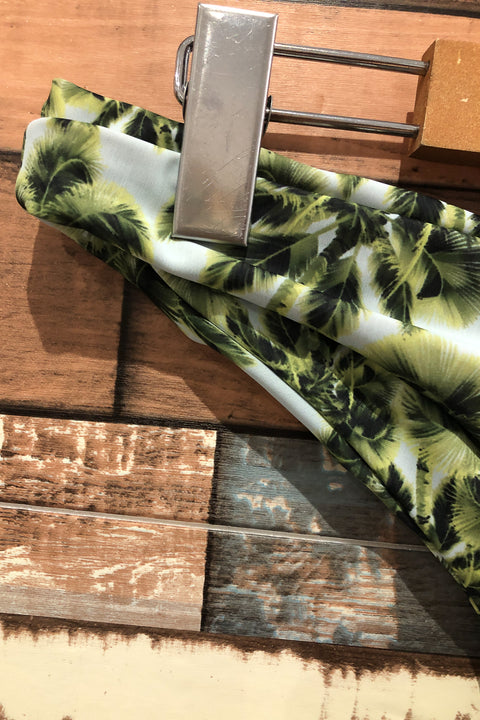 Bas de maillot de bain vert avec palmiers (m) seconde main June Swimwear   