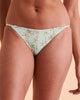 Salt Cay Reversible Bikini Bottom Blue/Green with Palm Tree(s)