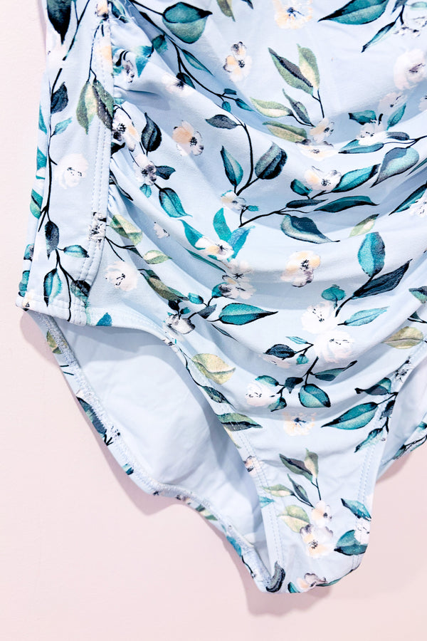 Maillot de bain bleu pâle fleuri (s)-Nip Tuck-La Penderie du Paradis 🕊