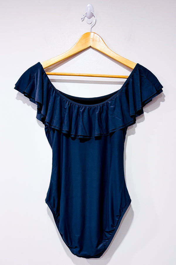 Maillot de bain gris à froufrou (m) seconde main - Michael Kors- La Penderie du Paradis