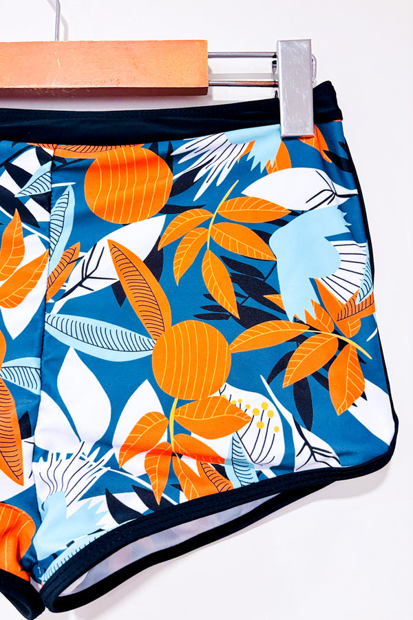 Bas de maillot de bain vert et orange fleuri seconde main - SHEIN- La Penderie du Paradis