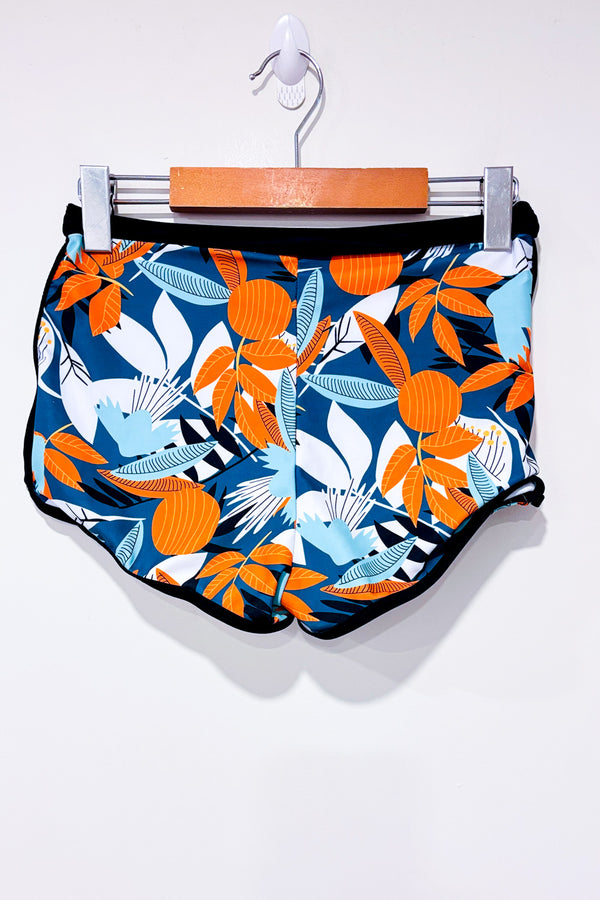 Bas de maillot de bain vert et orange fleuri seconde main - SHEIN- La Penderie du Paradis