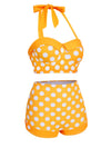 Bas de maillot de bain jaune à pois seconde main - Retro Stage- La Penderie du Paradis