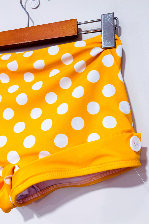 Bas de maillot de bain jaune à pois seconde main - Retro Stage- La Penderie du Paradis