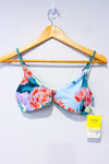 Haut de maillot de bain réversible vert côtelé / bleu fleuri* seconde main - Maaji- La Penderie du Paradis