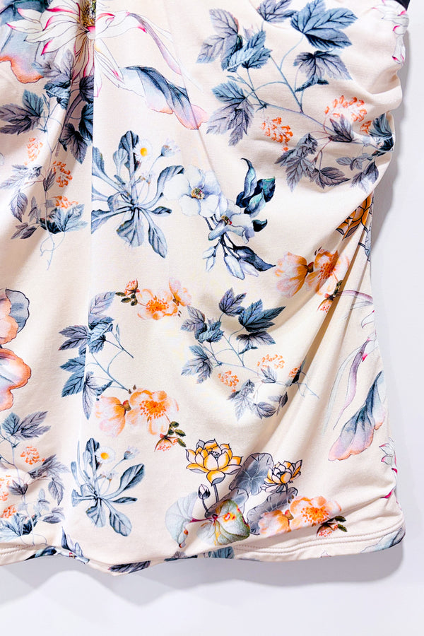 Haut de maillot de main camisole beige fleurie seconde main - Everyday Sunday- La Penderie du Paradis