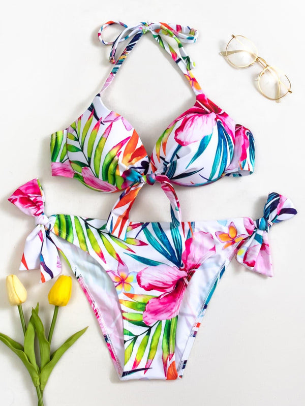 Haut de maillot de bain blanc fleuri avec armatures seconde main - SHEIN- La Penderie du Paradis