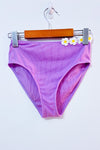 Bas de maillot de bain lilas côtelé à fleurs brodées* seconde main - Retro Stage- La Penderie du Paradis