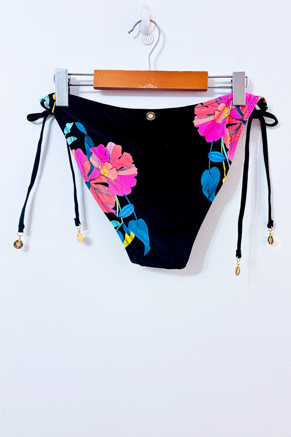 Bas de maillot de bain noir fleuri* seconde main - Sunshine 79- La Penderie du Paradis