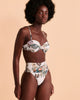 Haut de maillot de bain blanc fleuri à armatures* seconde main - Maaji- La Penderie du Paradis