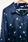 Blouse noire avec oiseaux (2X)-Reitmans-La Penderie du Paradis 🕊