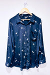 Blouse noire avec oiseaux (2X)-Reitmans-La Penderie du Paradis 🕊