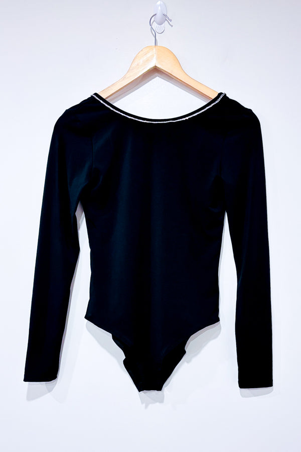 Bodysuit noir dos ouvert avec diamants (s)-H&M-La Penderie du Paradis 🕊