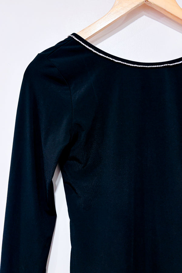 Bodysuit noir dos ouvert avec diamants (s)-H&M-La Penderie du Paradis 🕊