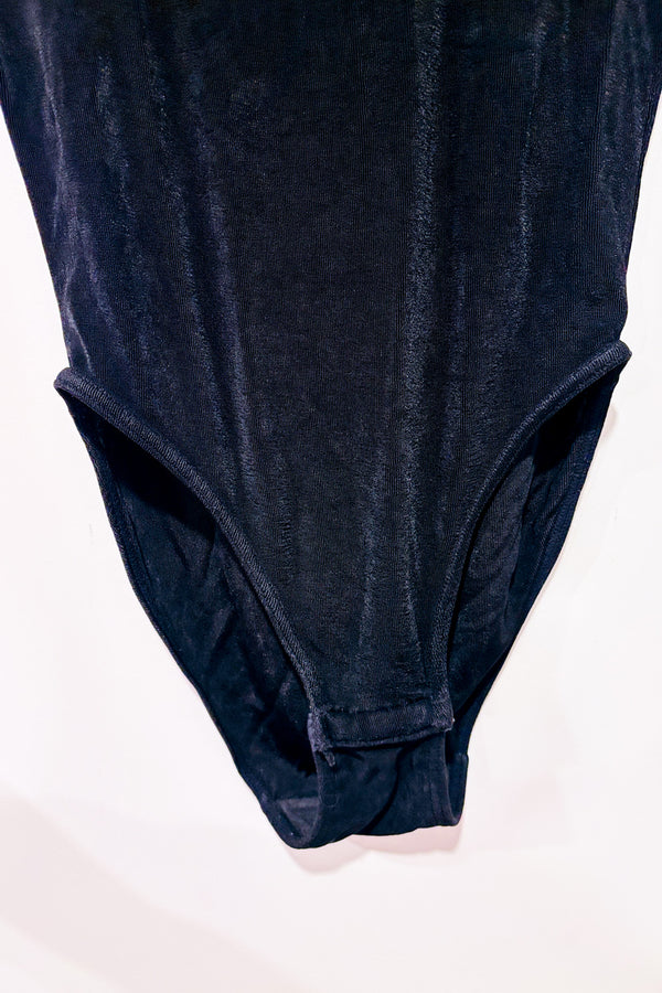 Bodysuit côtelé noir seconde main - Elita- La Penderie du Paradis