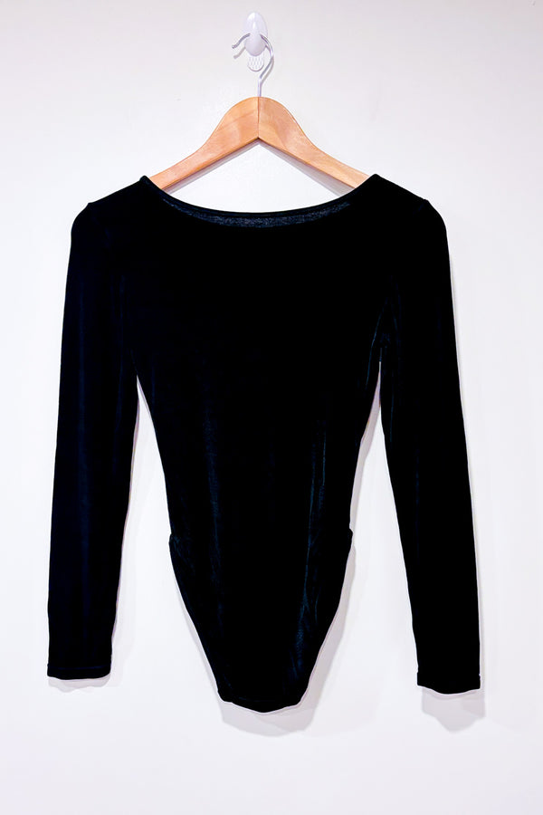 Bodysuit côtelé noir seconde main - Elita- La Penderie du Paradis