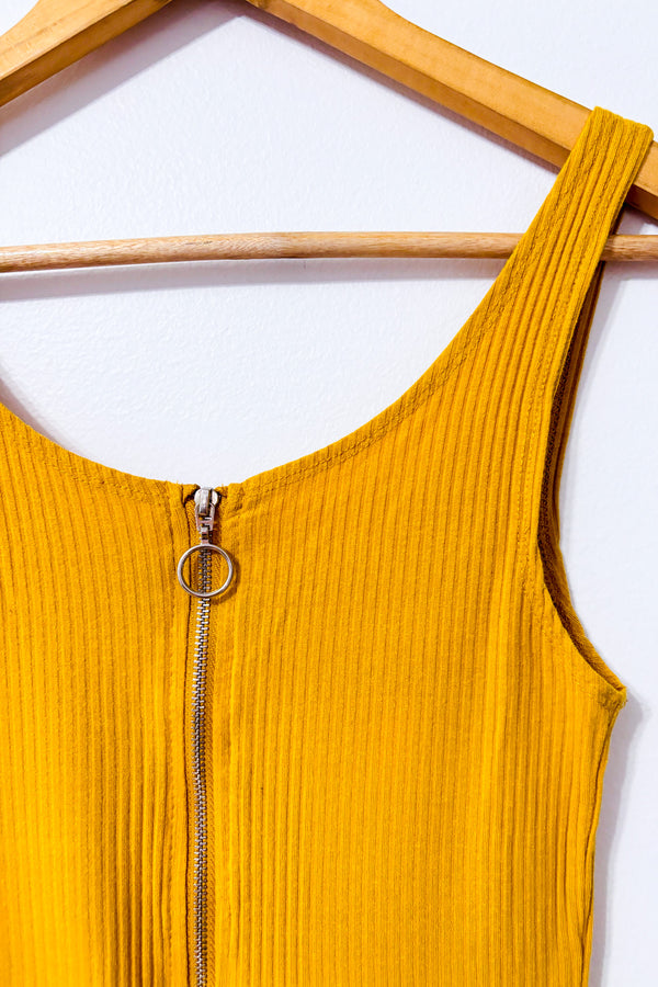 Bodysuit côtelé safran avec fermeture éclair seconde main - SWS Streetwear Society- La Penderie du Paradis