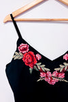 Bodysuit noir dentelé avec fleurs brodées (l)-SHEIN-La Penderie du Paradis 🕊