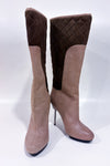 Beige leather boots (6.5)