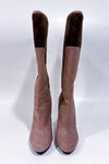 Beige leather boots (6.5)