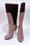 Beige leather boots (6.5)