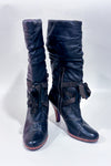 Bottes noires avec talon fleuri (8)