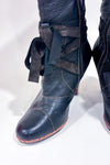 Bottes noires avec talon fleuri (8)