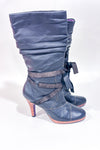 Bottes noires avec talon fleuri (8)