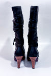 Bottes noires avec talon fleuri (8)