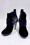 Black and gray suede and leather ankle boots (6.5)