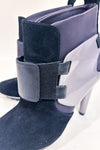 Black and gray suede and leather ankle boots (6.5)