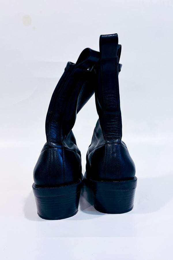 Bottes noires à talon bloc* seconde main - Zara- La Penderie du Paradis