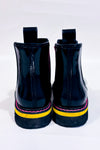 Bottes de pluies noires fleuries* seconde main - Cougar- La Penderie du Paradis