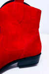 Bottes western rouges en cuir* seconde main - Geneva Shoes- La Penderie du Paradis
