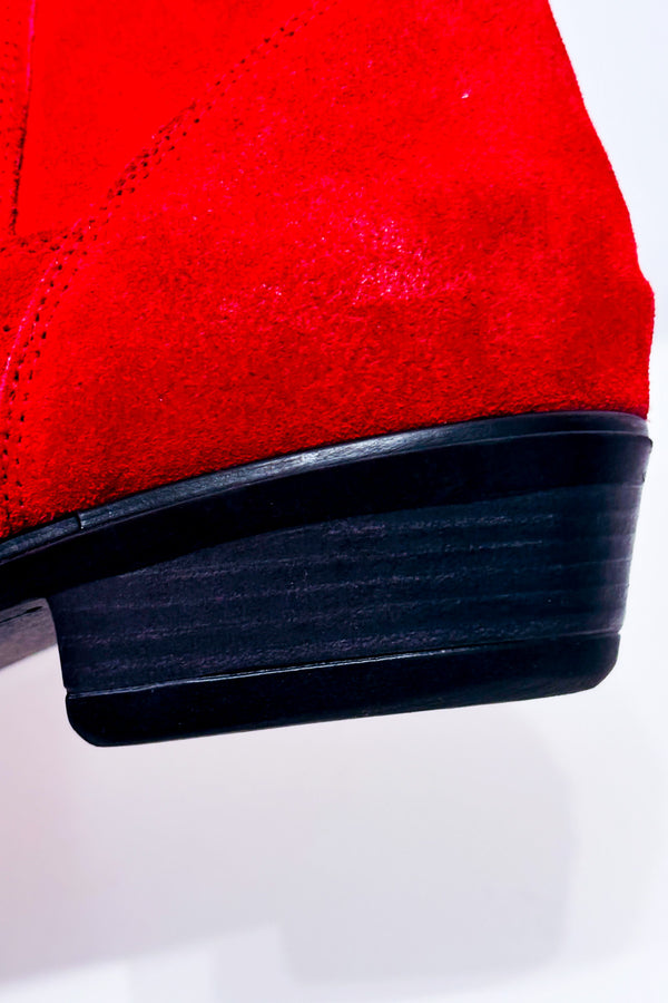 Bottes western rouges en cuir* seconde main - Geneva Shoes- La Penderie du Paradis