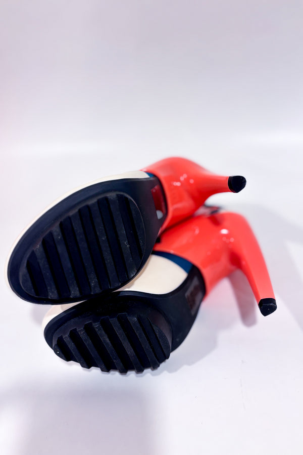 Bottillons crème, bleu et corail en cuir (6.5)-United Nude-La Penderie du Paradis 🕊