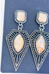 Boucles d'oreilles argent avec pierre rose-Autres-La Penderie du Paradis 🕊