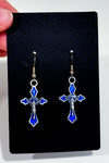 Boucles d'oreilles croix bleue-Autres-La Penderie du Paradis 🕊