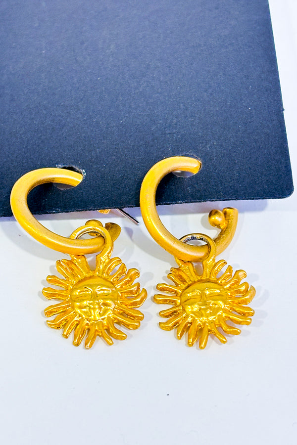Boucles d'oreilles or pendentif soleil-Autres-La Penderie du Paradis 🕊