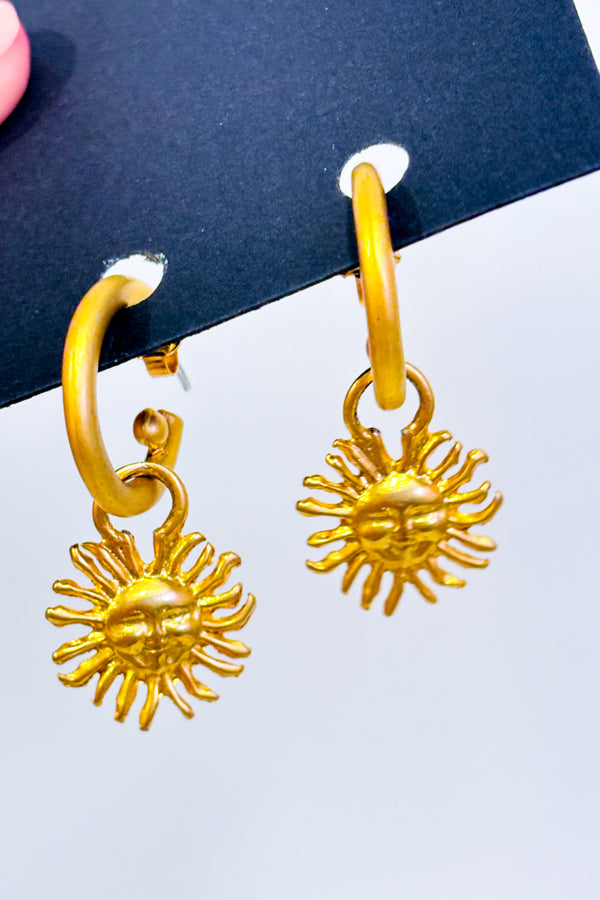Boucles d'oreilles or pendentif soleil-Autres-La Penderie du Paradis 🕊